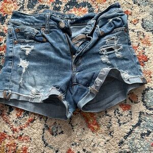 American Eagle high rise ripped shorts